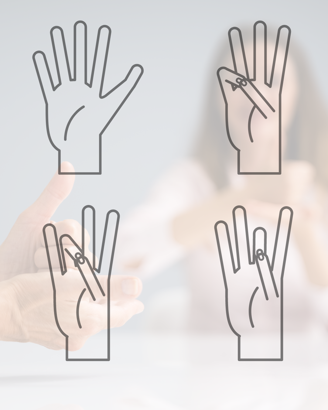 Lenguaje de Señas: Interpretación 1 al 4